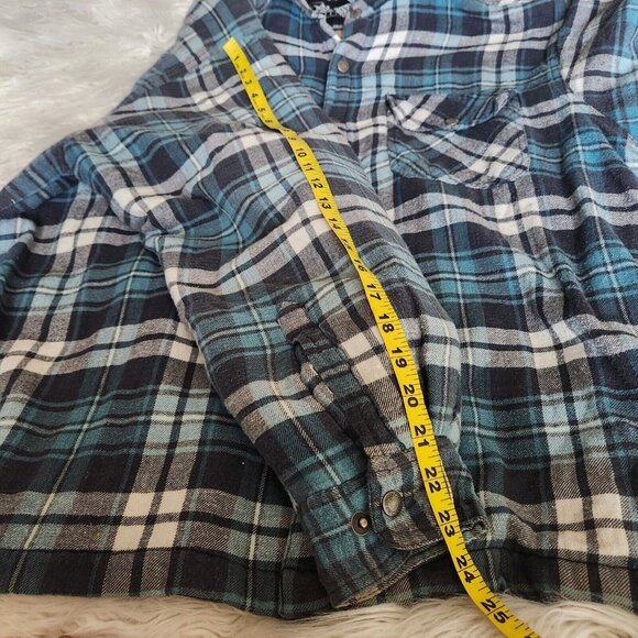 Vintage Canyon Guide Outfitters Blue Plaid Shacket‎ Jacket Mens 2X XXL Fleece - Picture 12 of 16